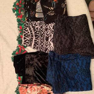 6 leggings small-medium size. 1 for 5 or 5 for $15. Different patterns